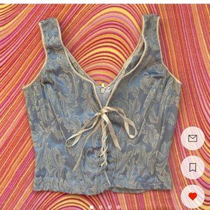 Vintage Light Blue Corset Top